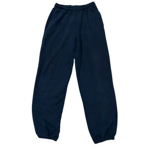 Lands End Sweatpants Men's Small Navy Blue Thick Casual Elastic Waist Pull On